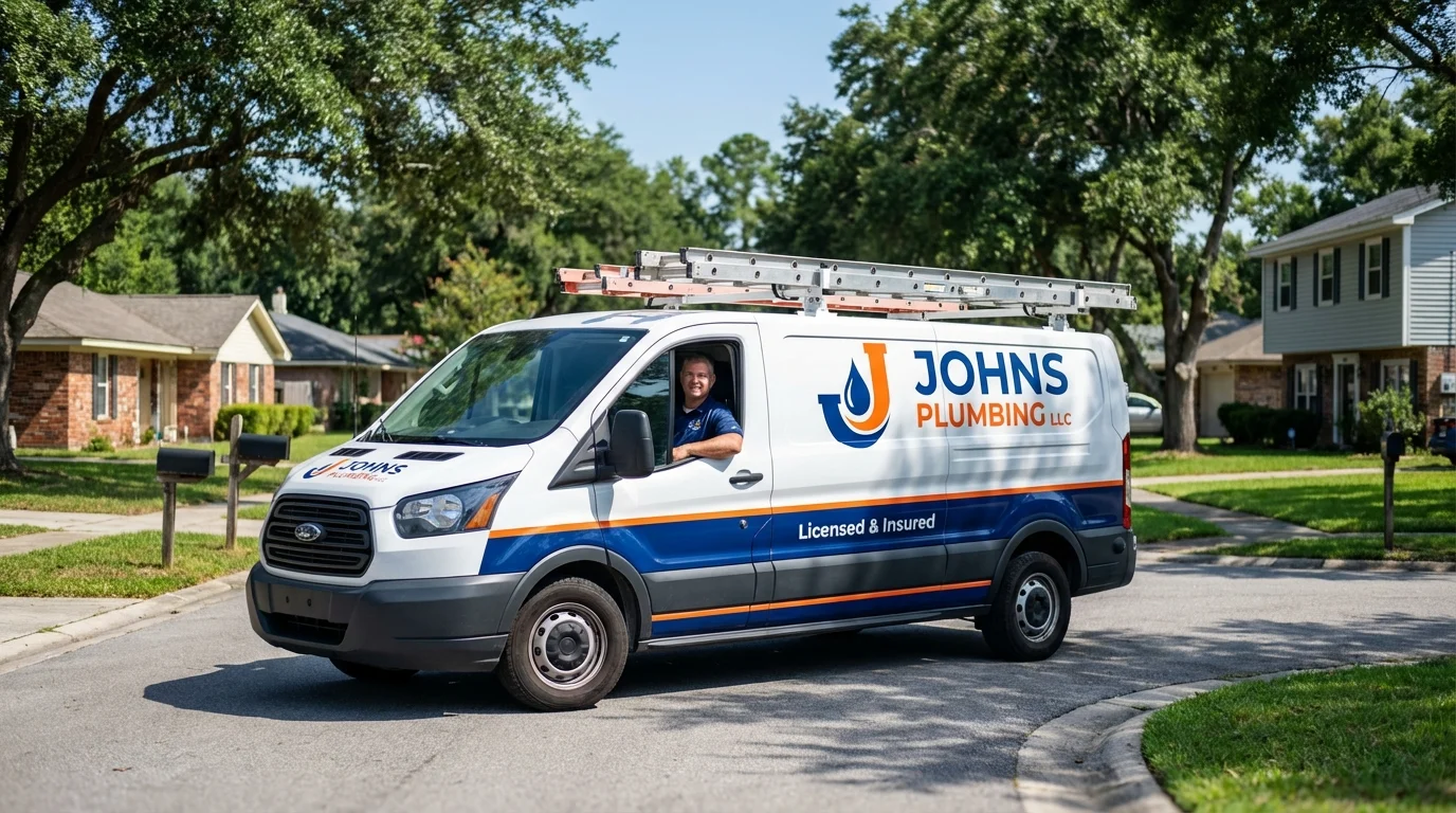 Johns Plumbing LLC service van in Atlantic City, NJ