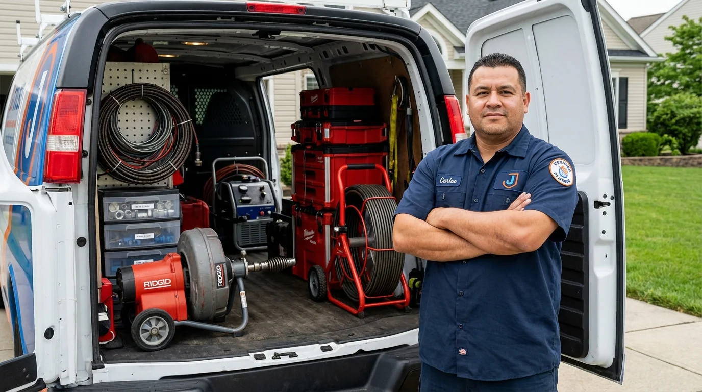 Professional drain cleaning equipment and Johns Plumbing LLC plumber in Atlantic City