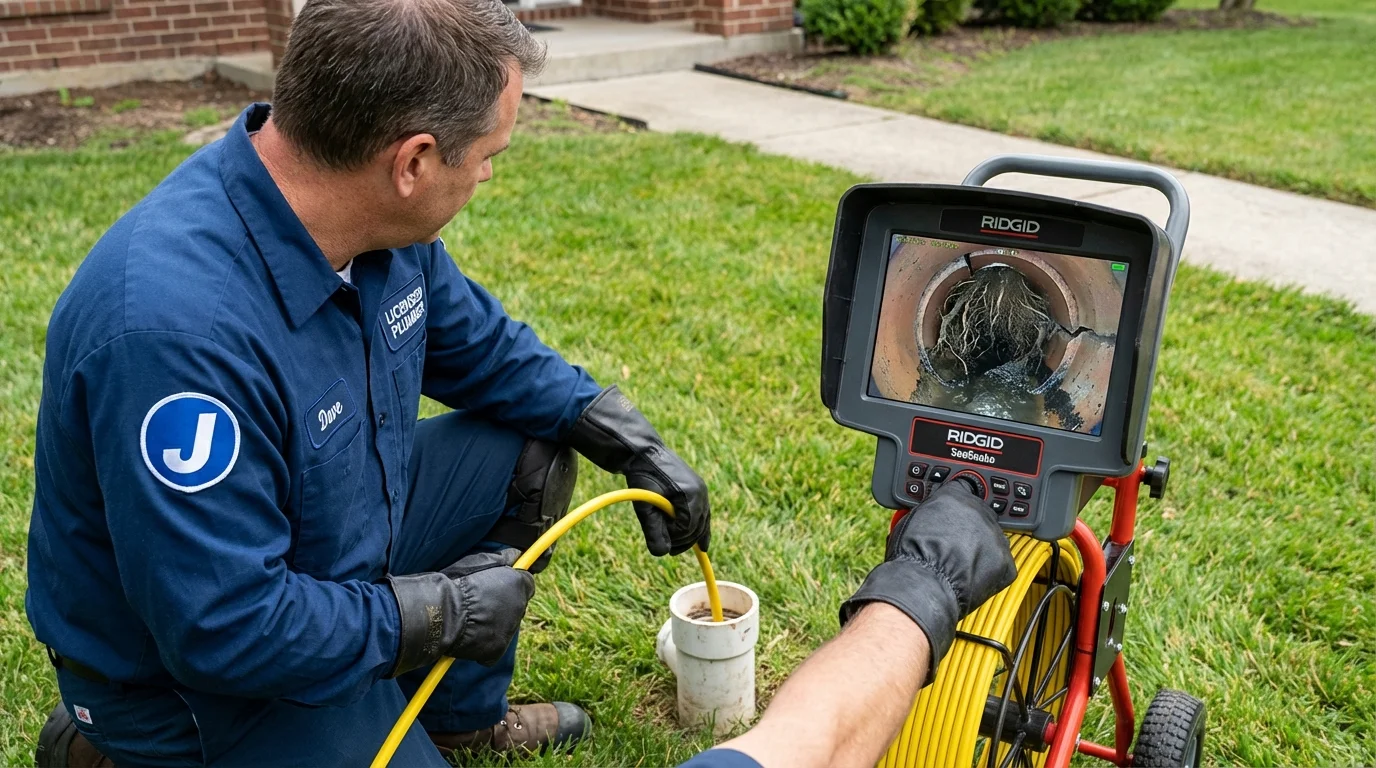 Sewer camera inspection being performed by Johns Plumbing LLC in Atlantic City